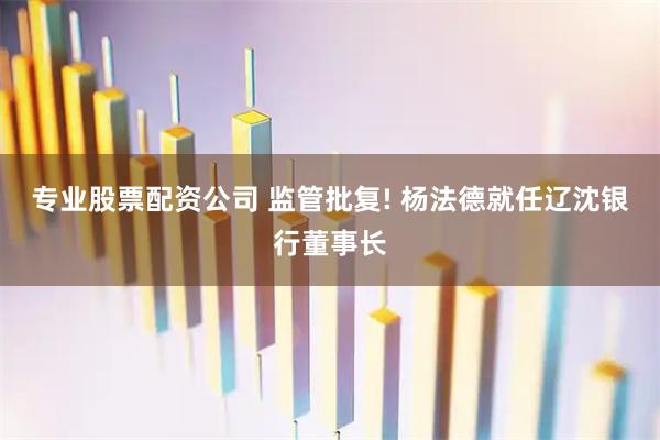 专业股票配资公司 监管批复! 杨法德就任辽沈银行董事长